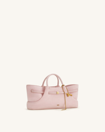 Maeve Borsa shopper in ecopelle scamosciata con ciondolo a bassotto in metallo - Rosa
