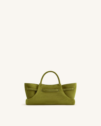 Maeve Borsa shopper in ecopelle scamosciata con ciondolo a bassotto in metallo - Verde Oliva