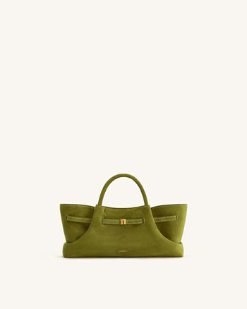 Maeve Borsa shopper in ecopelle scamosciata con ciondolo a bassotto in metallo - Verde Oliva