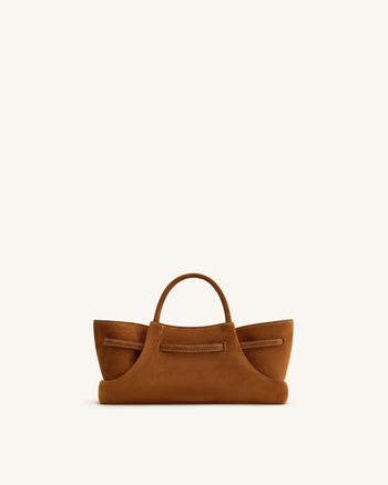 Maeve Borsa tote in ecopelle scamosciata con ciondolo metallico a forma di bassotto - Marrone
