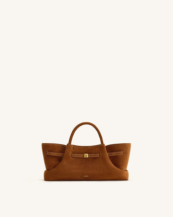 Maeve Borsa tote in ecopelle scamosciata con ciondolo metallico a forma di bassotto - Marrone