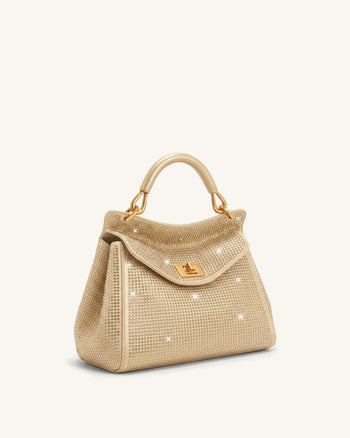 Lucia Borsa a mano classica con cristalli sintetici - Champagne