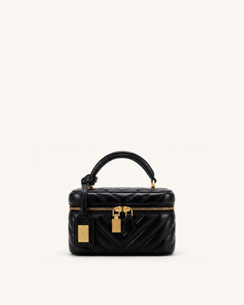 Cleo Borsa a mano a forma di scatola - Nero carbone