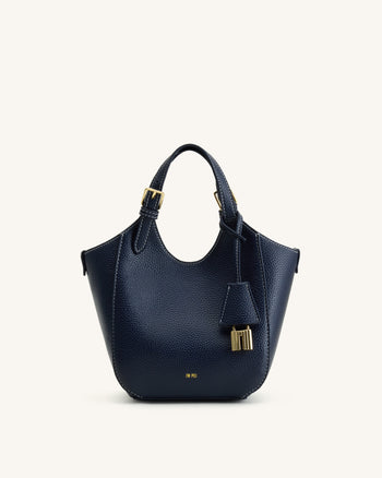 Ines Borsa tote con lucchetto - Blu Navy