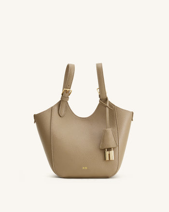 Ines Borsa tote con lucchetto - Grigio Beige