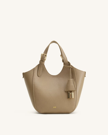 Ines Borsa tote con lucchetto - Grigio Beige
