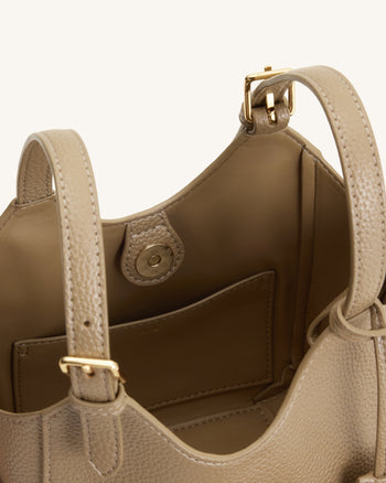 Ines Borsa tote con lucchetto - Grigio Beige