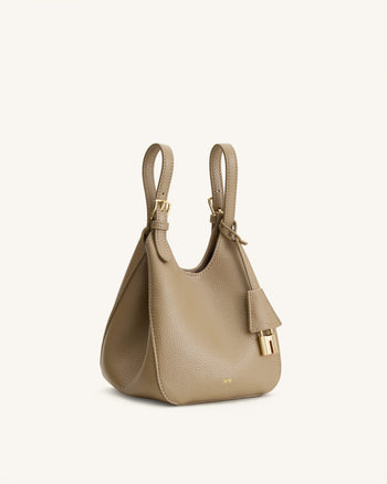 Ines Borsa tote con lucchetto - Grigio Beige
