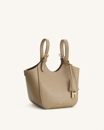 Ines Borsa tote con lucchetto - Grigio Beige