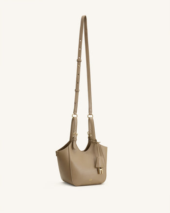 Ines Borsa tote con lucchetto - Grigio Beige