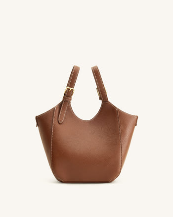 Ines Borsa tote con lucchetto - Marrone Cioccolato