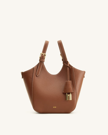 Ines Borsa tote con lucchetto - Marrone Cioccolato