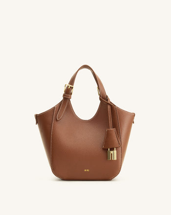 Ines Borsa tote con lucchetto - Marrone Cioccolato