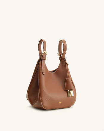 Ines Borsa tote con lucchetto - Marrone Cioccolato