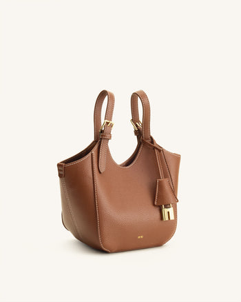 Ines Borsa tote con lucchetto - Marrone Cioccolato