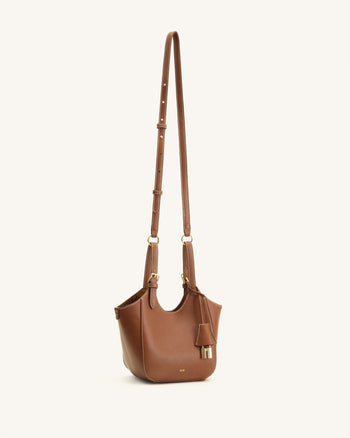 Ines Borsa tote con lucchetto - Marrone Cioccolato