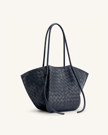 Nala Borsa tote ampia a trama intrecciata - Blu navy