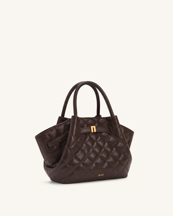 Hana Mini borsa tote - Marrone cioccolato fondente