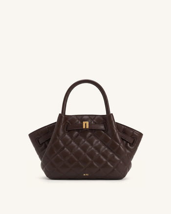 Hana Mini borsa tote - Marrone cioccolato fondente