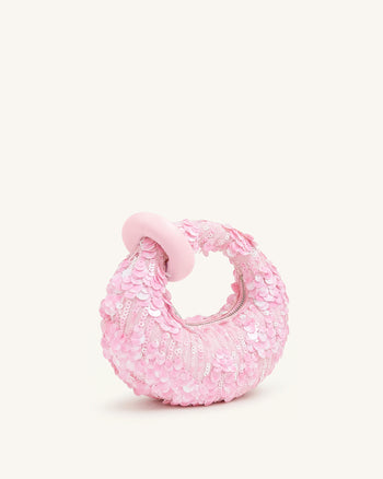 Abacus Mini borsa a mano con paillettes - Rosa