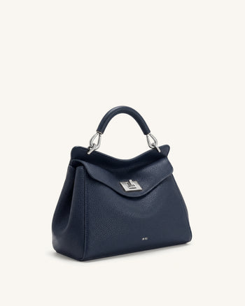 Lucia Borsa Classica con Manico Superiore - Blu Navy