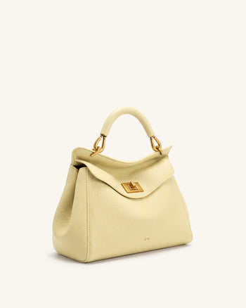 Lucia Borsa Classica con Manico Superiore - Giallo Chiaro