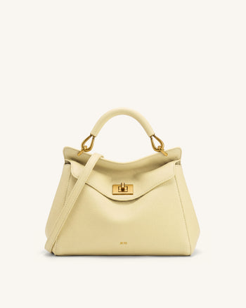 Lucia Borsa Classica con Manico Superiore - Giallo Chiaro