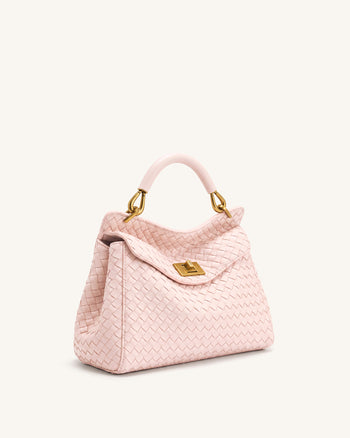 Lucia Borsa Classica Intrecciata con Manico Superiore - Rosa