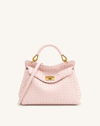 Lucia Borsa Classica Intrecciata con Manico Superiore - Rosa