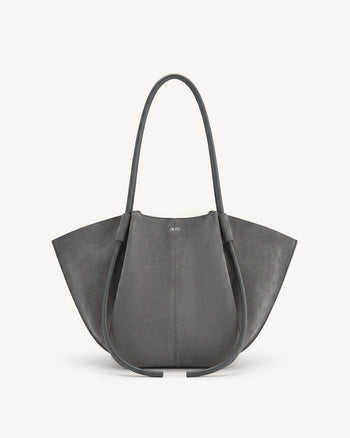 Nala Borsa tote ampia in finto camoscio - Grigio scuro