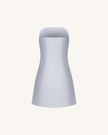Mini abito senza spalline floreale a vite 3D - Blu