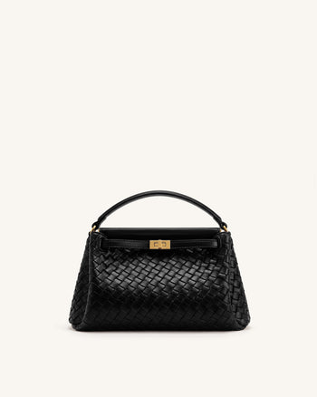 Carmen Borsa a mano intrecciata - Nero carbone