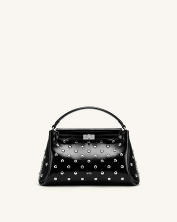 Borsa a mano con borchie Carmen - Nero inchiostro