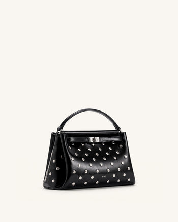 Borsa a mano con borchie Carmen - Nero inchiostro