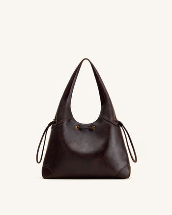Celandra Borsa hobo con coulisse - Marrone scuro