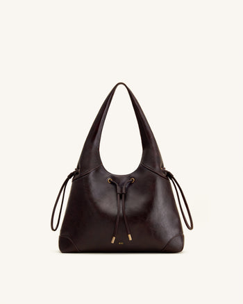 Celandra Borsa hobo con coulisse - Marrone scuro