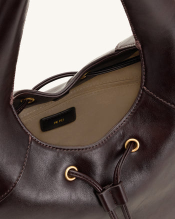 Celandra Borsa hobo con coulisse - Marrone scuro