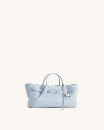 Maeve Borsa tote in ecopelle scamosciata con ciondolo metallico a forma di bassotto - Blu