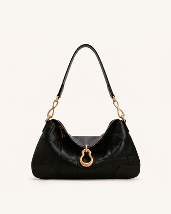 Jayla Borsa a spalla con pendente in metallo - Nero carbone
