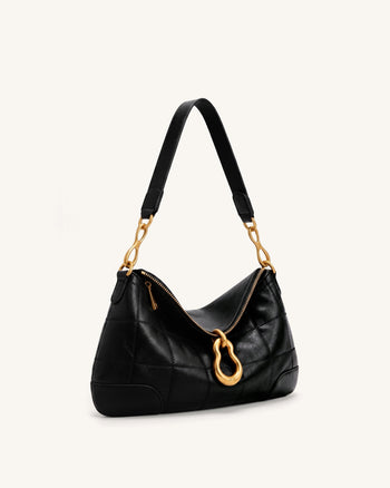 Jayla Borsa a spalla con pendente in metallo - Nero carbone