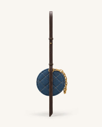 Lucienne Borsa a spalla trapuntata con catena Bassotto - Denim blu