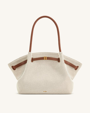 Hana Borsa tote grande - Tela marrone