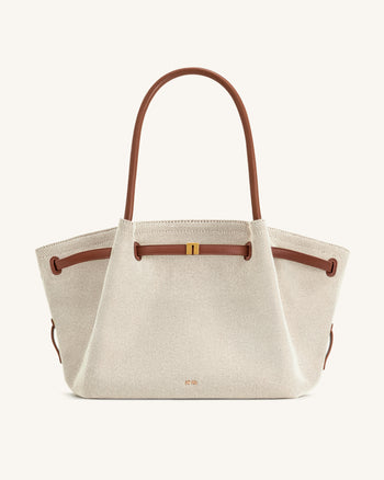 Hana Borsa tote grande - Tela marrone