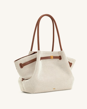 Hana Borsa tote grande - Tela marrone