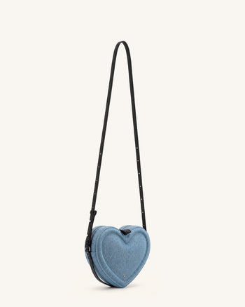 Arlene Borsa a tracolla a forma di cuore - Denim azzurro
