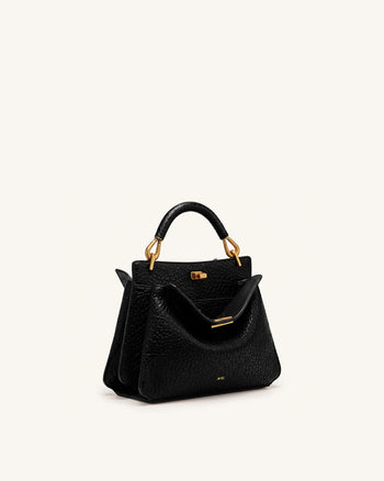 Lucia Borsa a mano effetto elefante - Nero