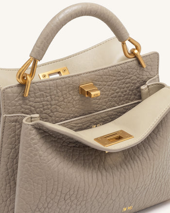 Lucia Borsa a mano effetto elefante - Grigio pietra