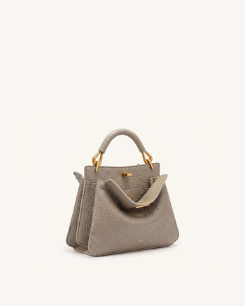 Lucia Borsa a mano effetto elefante - Grigio pietra