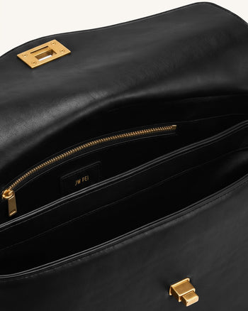 Lucia Borsa a spalla con chiusura a girello - Nero