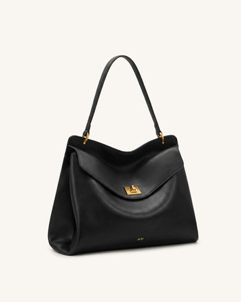 Lucia Borsa a spalla con chiusura a girello - Nero